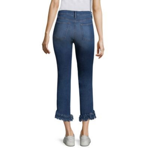 Frame Le High Straight Shredded Hem Jeans Lambeth - Picture 3 of 8